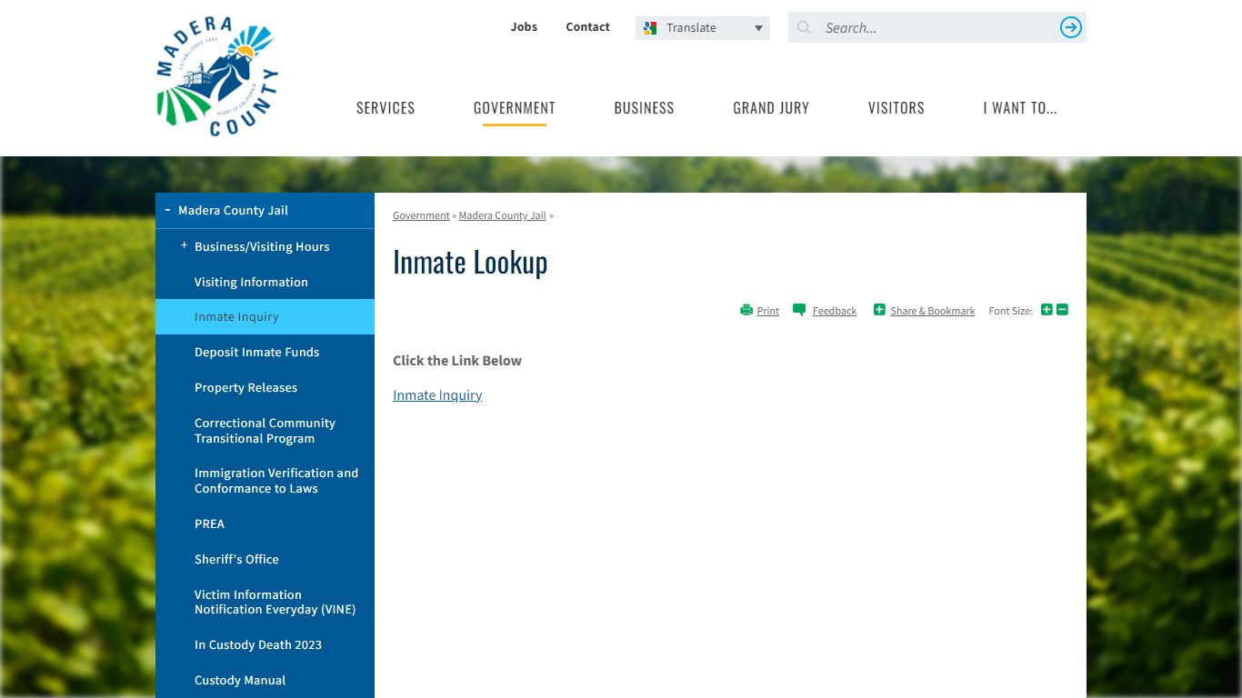 Inmate Lookup | Madera County - Madera County, California